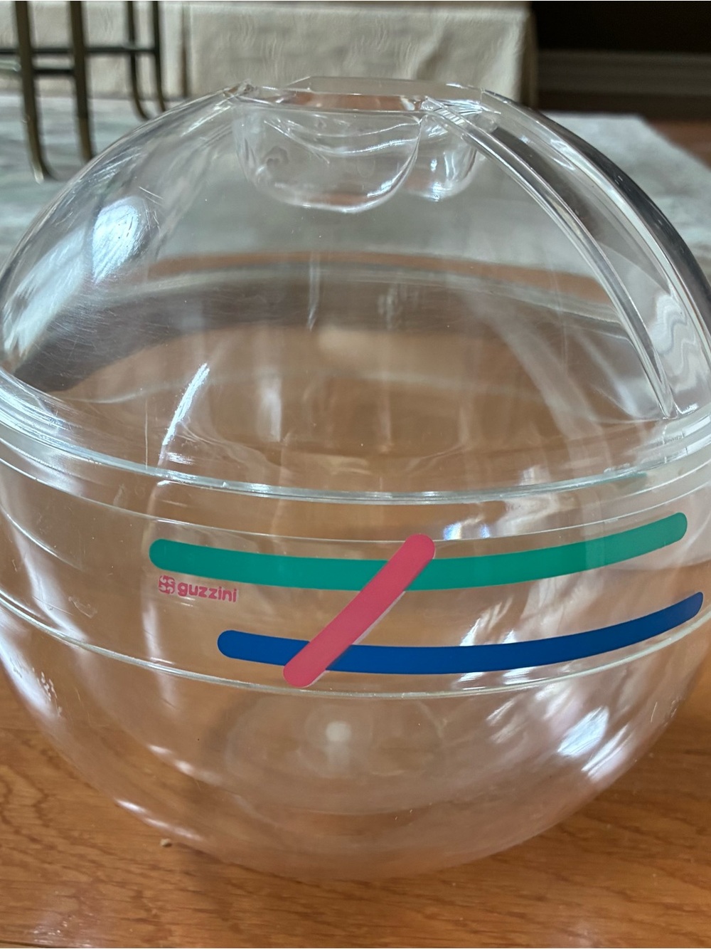 Vintage Guzzini Italia clear acrylic glass ice bucket